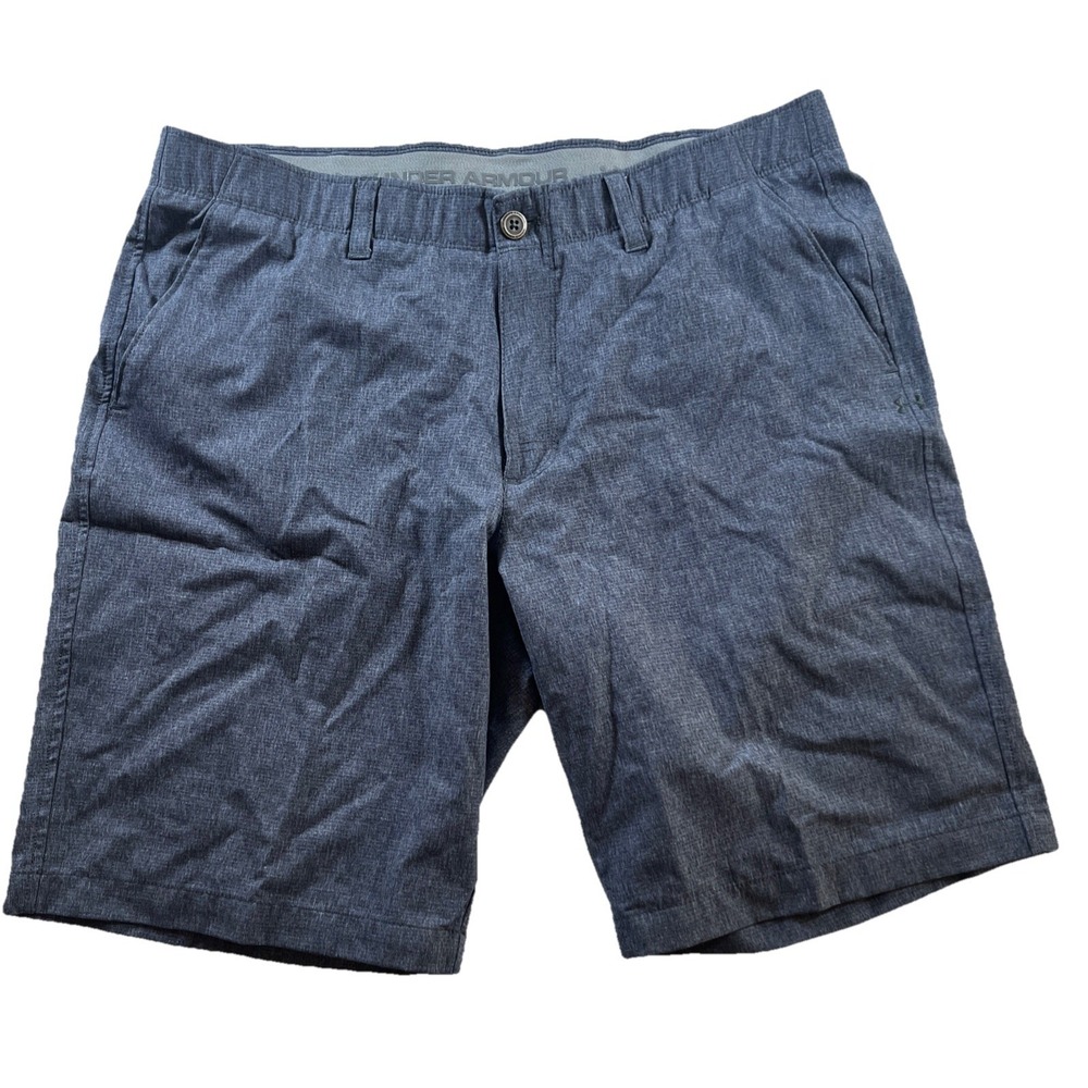 Under Armour Men's HeatGear Loose Fit Golf Shorts Size 38 Blue Heathered‎ Flat